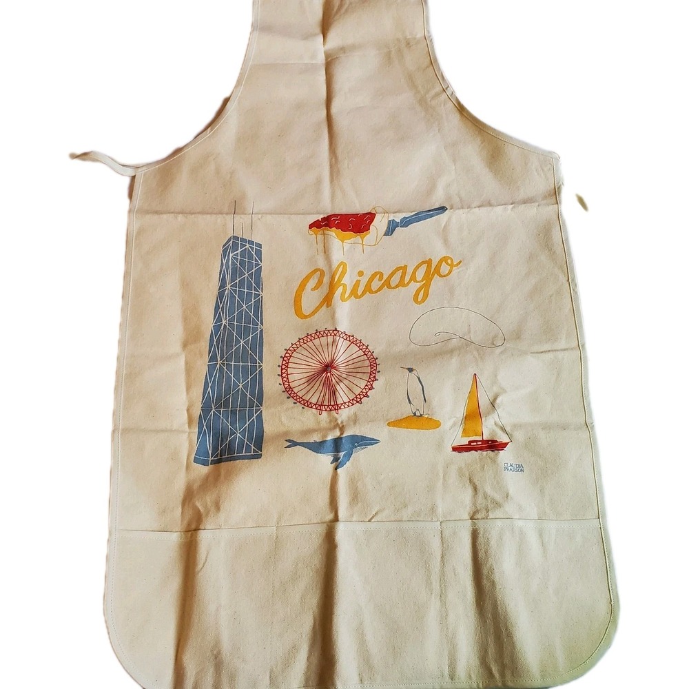 Claudia Pearson Chicago,‎ Illinois 100% Cotton Canvas Apron